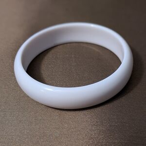 Vintage White Lucite Bangle Bracelet